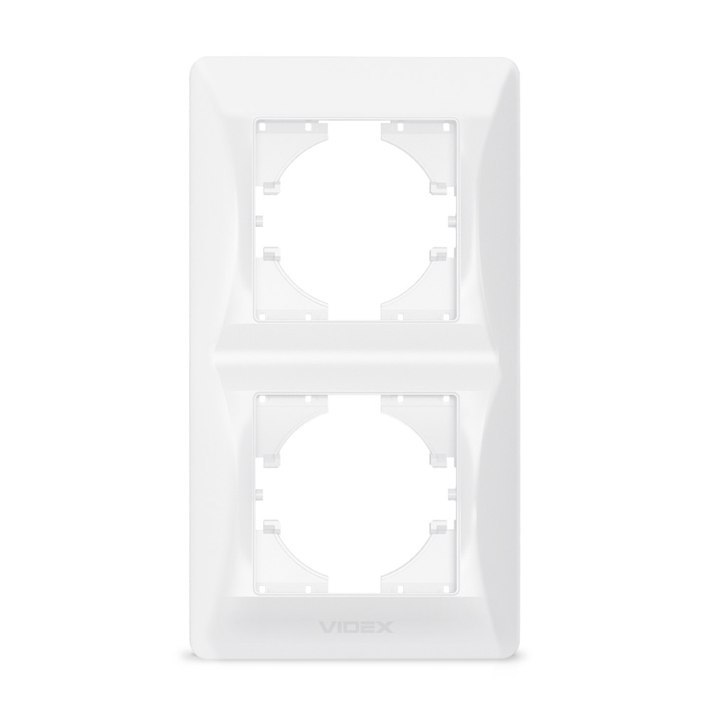 Рамка біла на 2 місця вертикальна VIDEX BINERA, фото 1