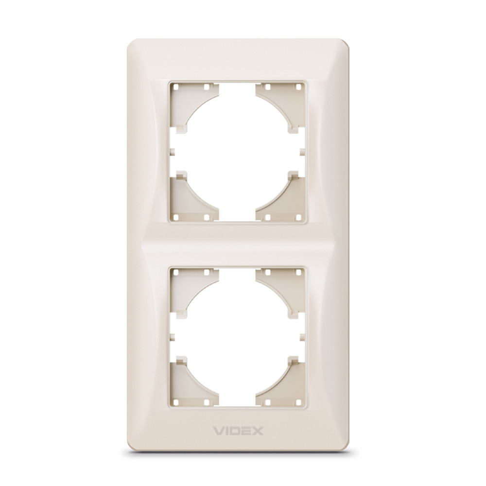 Рамка кремова на 2 місця вертикальна VIDEX BINERA, фото 1