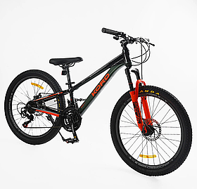 Велосипед спортивний Corso Kord на 24 дюйма, Black 63075
