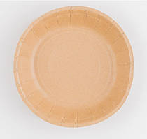 Тарілка паперова КРАФТ рифлена ламінована d-200 мм, 50 шт/уп, 9 уп/ящ
