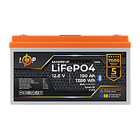 Акумулятор LP LiFePO4 12,8V - 100 Ah (1280Wh) (BMS 100A/50А) пластик LCD Smart BT