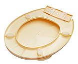 Сидіння для унітазу пластикове бежеве 37*44*3 см (Юніпласт), фото 3