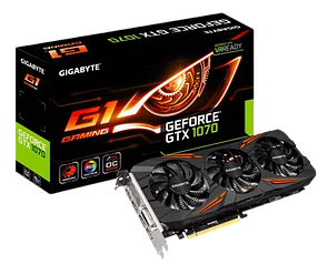 Відеокарта GeForce GTX 1070 8GB Gigabyte G1 Gaming rev.1.0 (GV-N1070G1 GAMING-8GD REV.1.0) Б/В