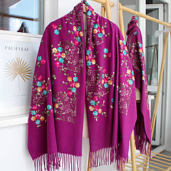 Кашеміровий шарф "Магія природи" фіолетовий 134018