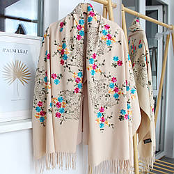 Кашеміровий шарф "Магія природи" бежевий 134009