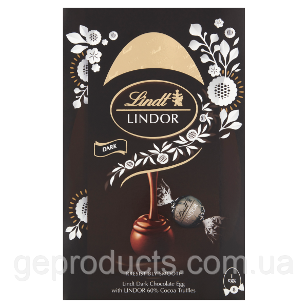 Шоколадне яйце з цукерками Lindt Lindor чорний шоколад какао трюфель 260г