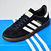 Жіночі кросівки Adidas Handball Spezial black white gum кеди Адідас Спеціал Спешл чорно-білі замшеві для підлітків, фото 9