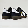 Жіночі кросівки Adidas Handball Spezial black white gum кеди Адідас Спеціал Спешл чорно-білі замшеві для підлітків, фото 11