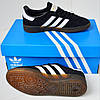 Жіночі кросівки Adidas Handball Spezial black white gum кеди Адідас Спеціал Спешл чорно-білі замшеві для підлітків, фото 8