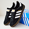 Жіночі кросівки Adidas Handball Spezial black white gum кеди Адідас Спеціал Спешл чорно-білі замшеві для підлітків, фото 3