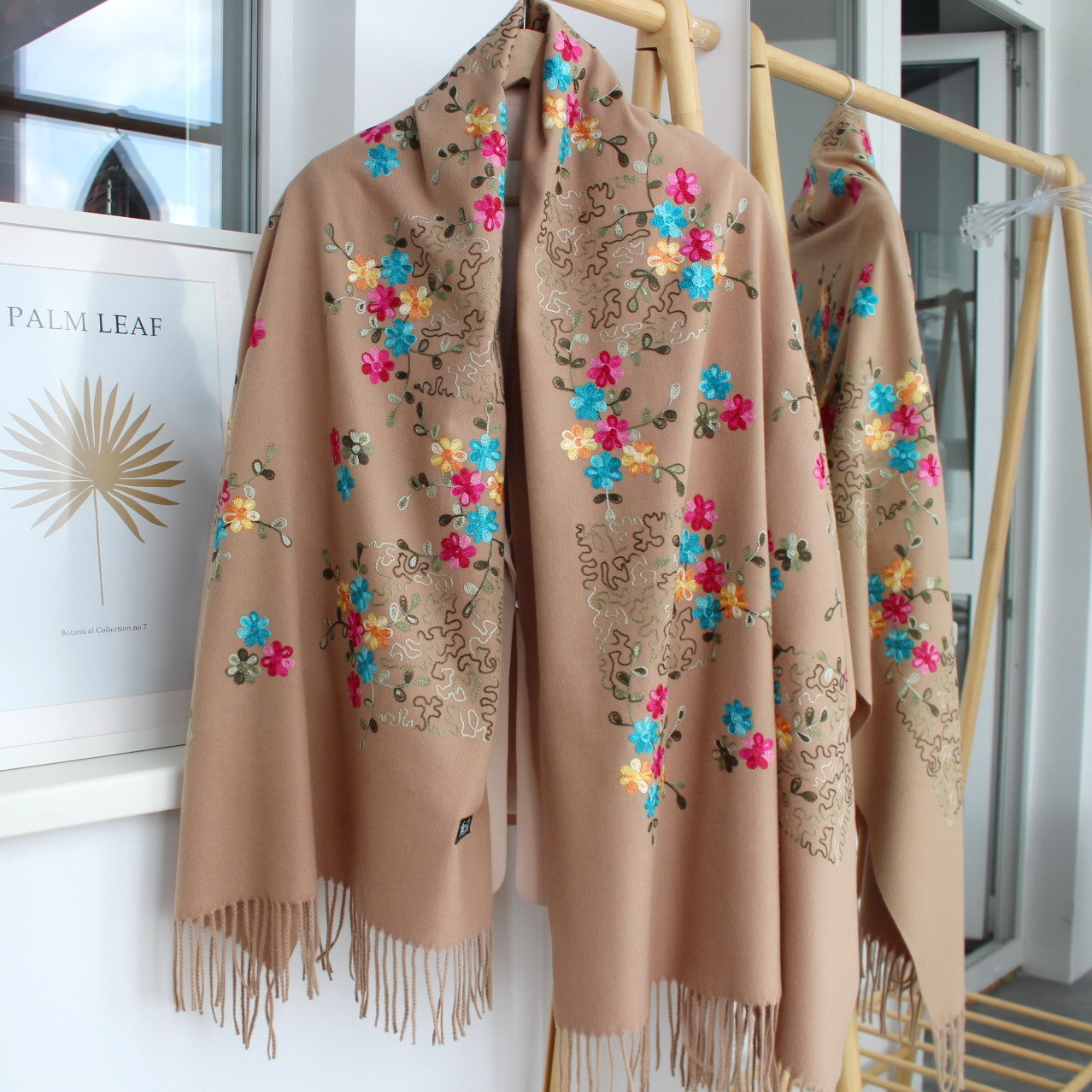 Кашеміровий шарф "Магія природи" кофейний 134017, фото 1