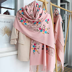 Кашеміровий шарф "Магія природи" пудра 134020