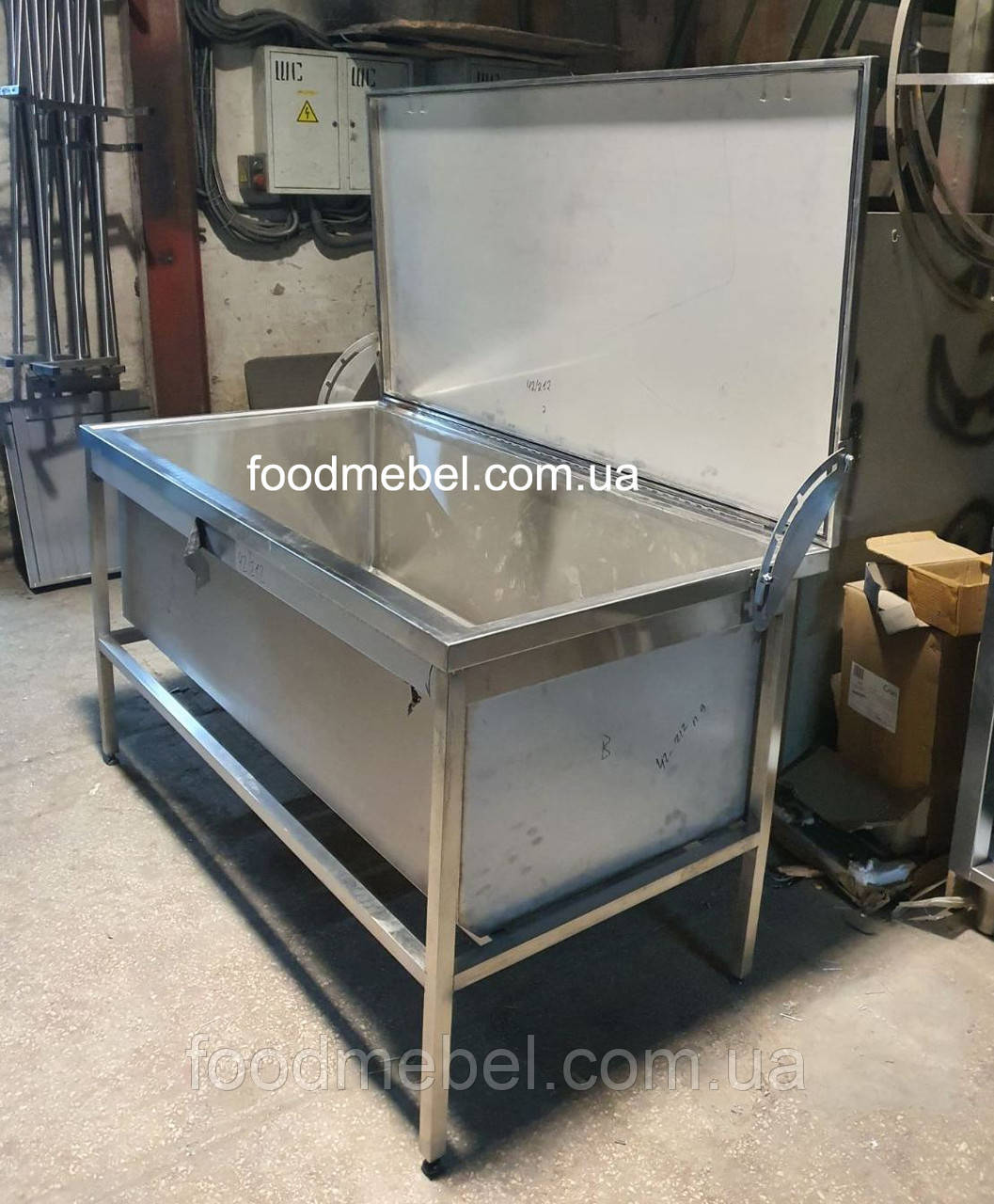 Ванна мийна промислова з кришкою з неіржавкої сталі, фото 1