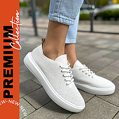 Кеди білі жіночі шкіряні в дірочку 36-41 розмір від виробника Кеди білі жіночі шкіряні в дірочку