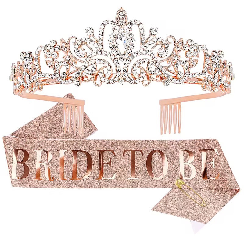 Набір для дівич-вечора діадема та стрічка "Bride to be"