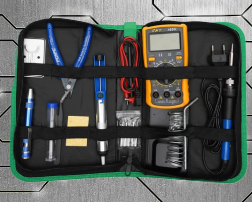 Паяльний набір Soldering kit, Набір для паяння Набір для паяння в чохлі з мультиметром