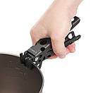 Тримач-затискач SUNDICK для каструль і сковорідок. Ручка для кухонного посуду. Чапельник сірий., фото 4