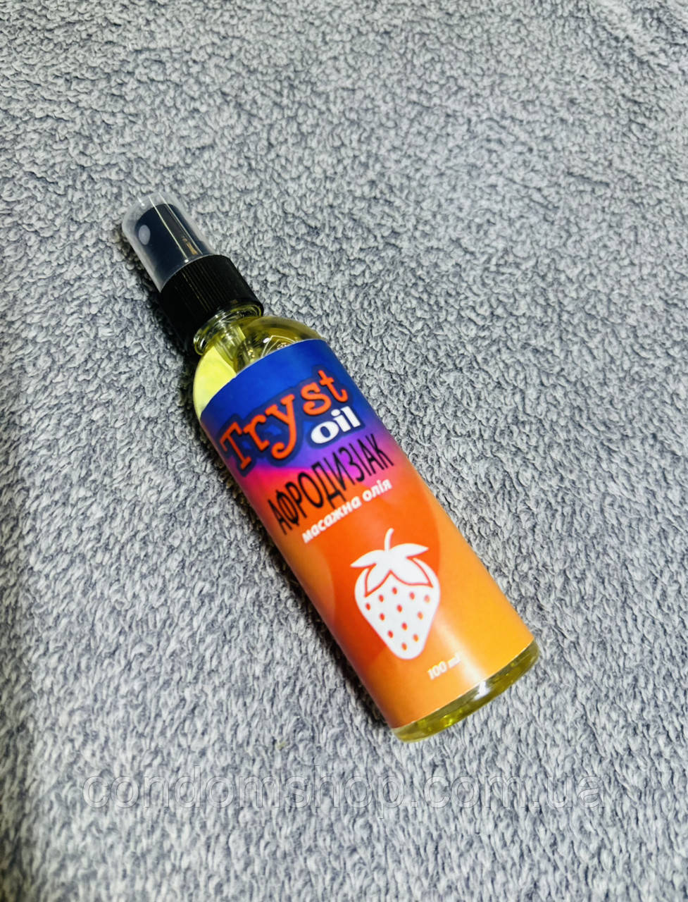 Олія для інтимного масажу Афродизіак полуниця Tryst 100 мл полуниця.100% organic! З дозатором