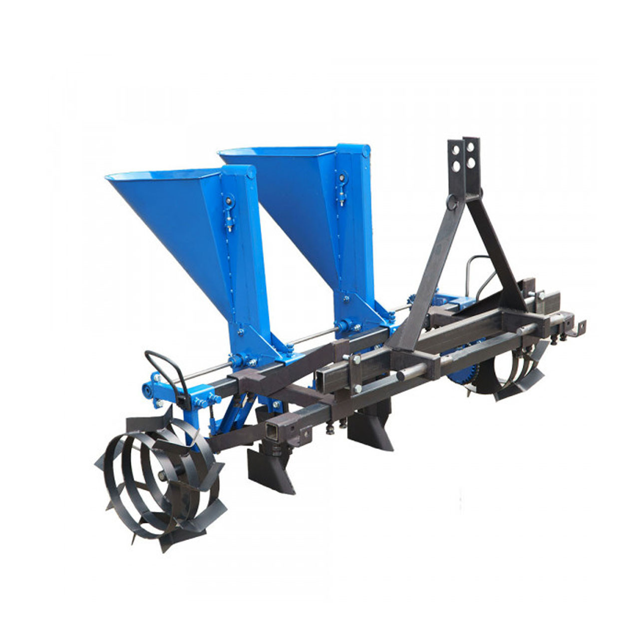 Саджалка часнику дворядна до мінітрактора (діаметр ложок 34 мм)