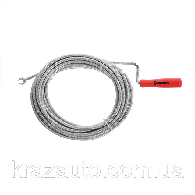 Трос для чищення труб 9 мм*10 м, пробивний наконечник INTERTOOL HP-1007