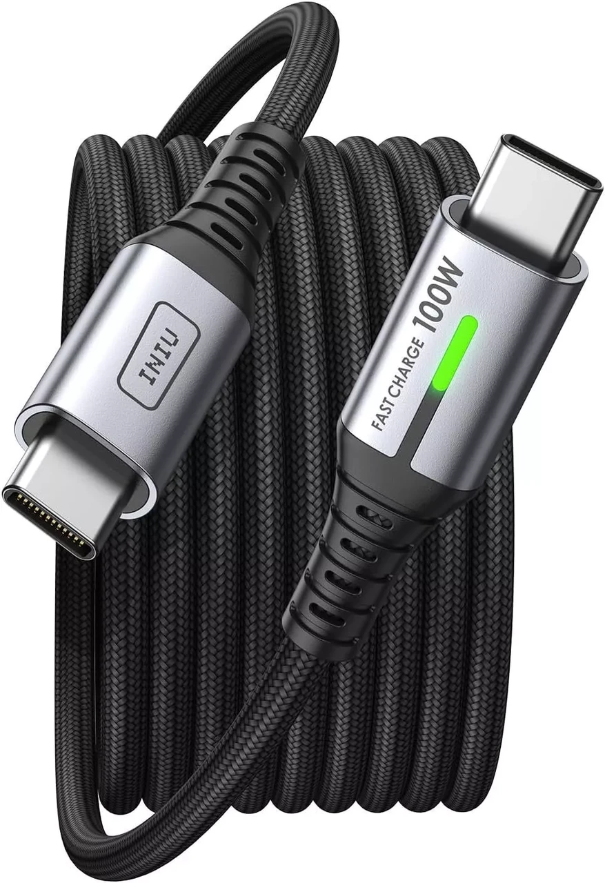 Кабель для зарядки INIU DI-D5CC USB C, 100 Вт PD 5A, кабель для швидкої зарядки USB C - USB C (2 шт по 2 метри)