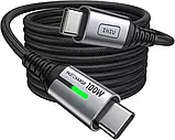 Кабель для зарядки INIU DI-D5CC USB C, 100 Вт PD 5A, кабель для швидкої зарядки USB C - USB C (2 шт по 2 метри), фото 3