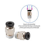 Фітинг PC4-01 M10 для PTFE тефлонової трубки D4 мм, Сталь нікельована / Фіксуюча муфта для трубок 3Д-принтера, фото 6