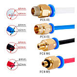 Фітинг PC4-01 M10 для PTFE тефлонової трубки D4 мм, Латунь / Фіксуюча муфта для трубок 3Д-принтера, фото 5