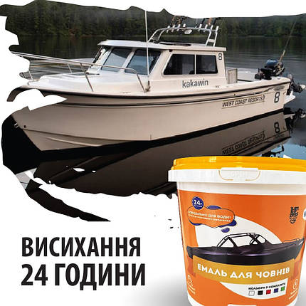 MG емаль для човнів + інші кольори епоксидна двокомпонентна фарба Графіт, фото 3
