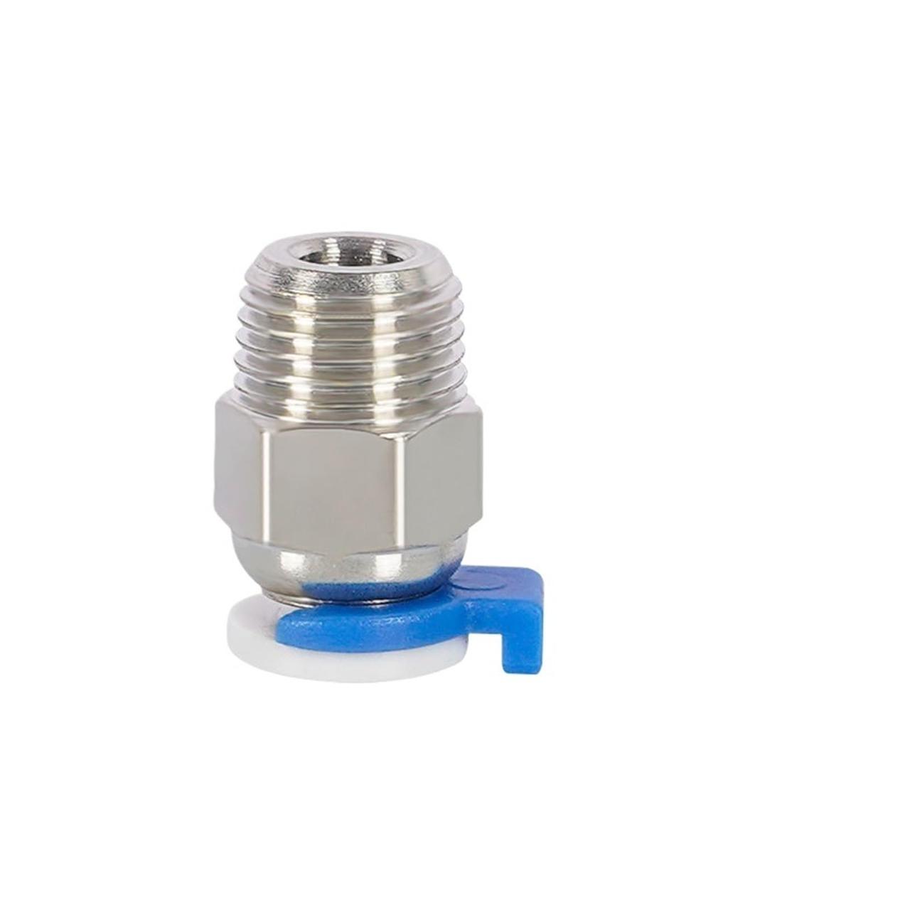Фітинг JP4-01 M10 для PTFE тефлонової трубки D4 мм, Сталь нікельована / Фіксуюча муфта для трубок 3Д-принтера