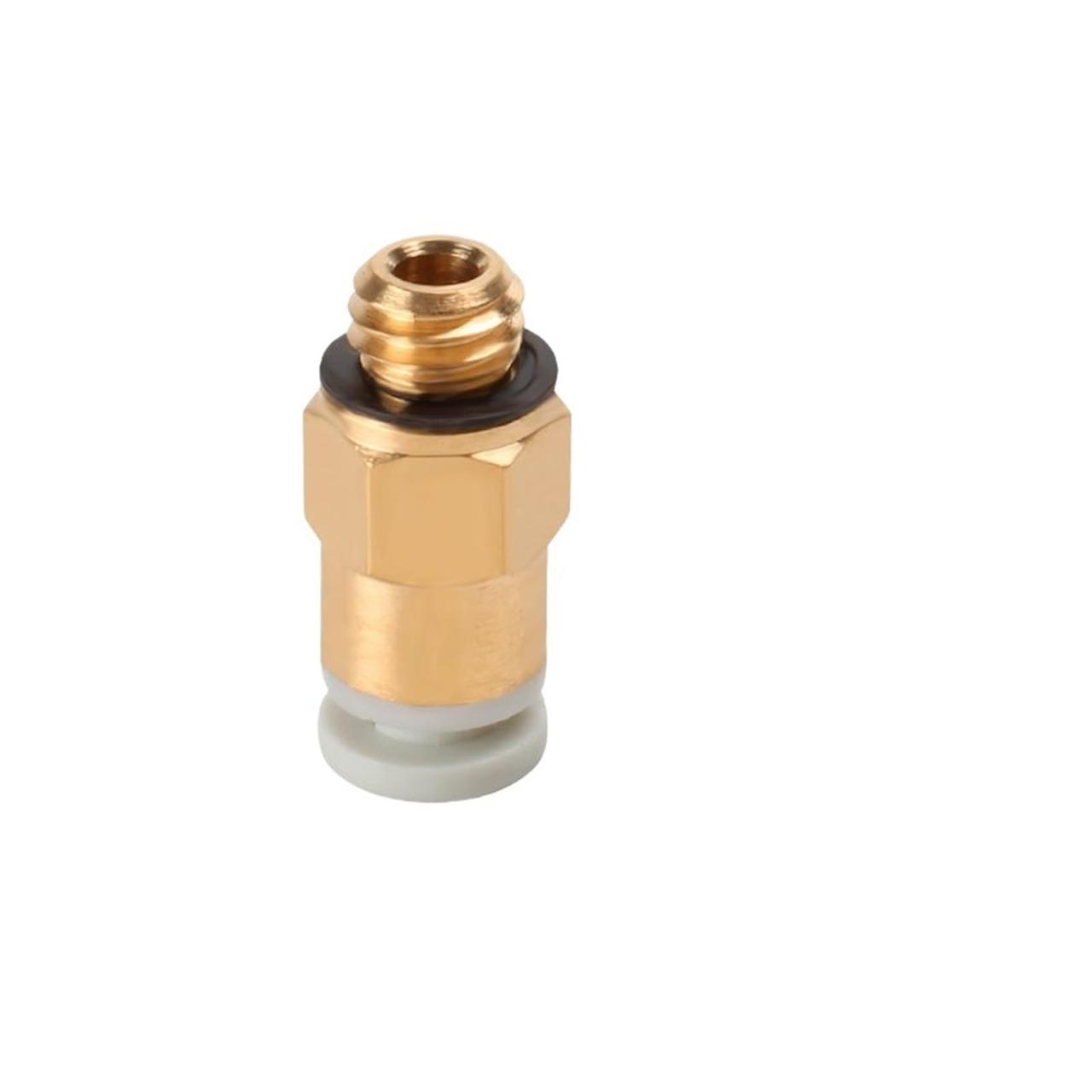 Фітинг KJH04-M6 Reprap для PTFE тефлонової трубки D4 мм, Латунь / Фіксуюча муфта для трубок 3Д-принтера