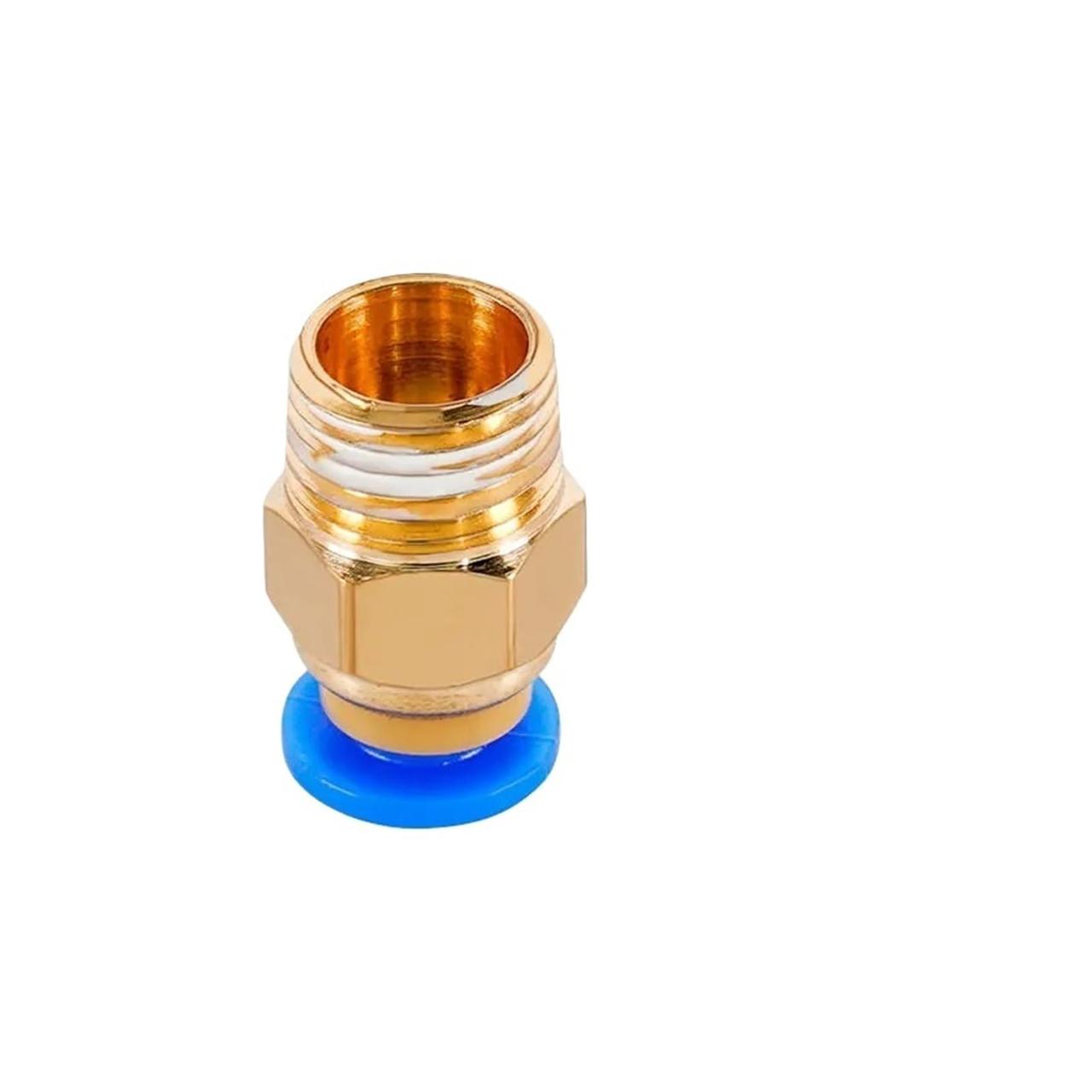 Фітинг PC4-01 M10 для PTFE тефлонової трубки D4 мм, Латунь / Фіксуюча муфта для трубок 3Д-принтера