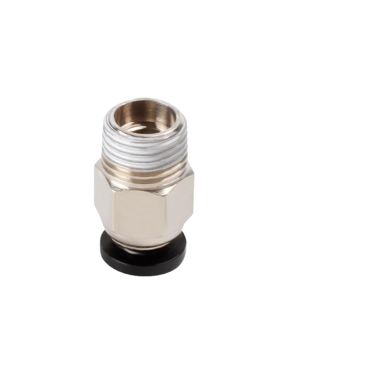 Фітинг PC4-01 M10 для PTFE тефлонової трубки D4 мм, Сталь нікельована / Фіксуюча муфта для трубок 3Д-принтера