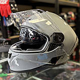 Мотошолом інтеграл сірий із сонцезахисними окулярами DOT для мотоцикла, скутера, фото 3