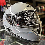 Мотошолом інтеграл сірий із сонцезахисними окулярами DOT для мотоцикла, скутера, фото 2