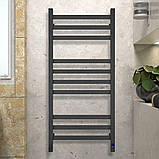 Рушникосушарка електрична 480х1000 NAVIN Авангард Sensor з таймером ліва, чорна, гарантія, фото 4