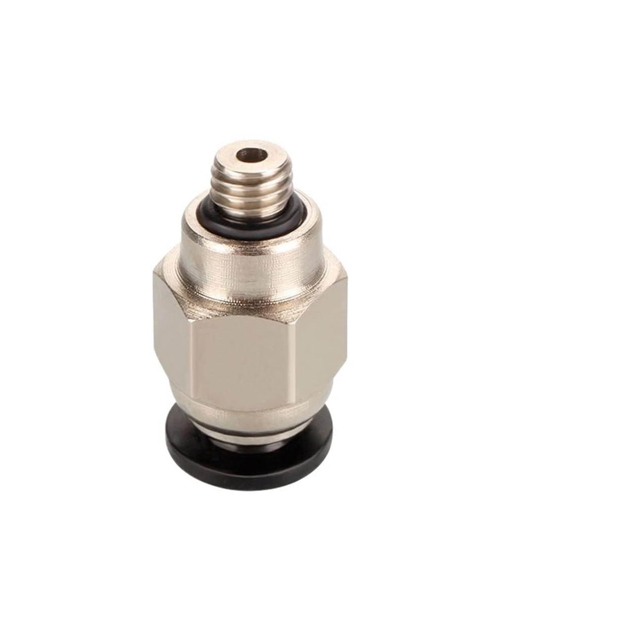 Фітинг PC4-M5 для PTFE тефлонової трубки D4 мм, Сталь нікельована / Фіксуюча муфта для трубок 3Д-принтера