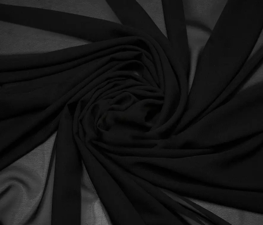 Ткань Шифон однотонный Черный - фото 1 - id-p2567864140