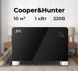Фанкойл консольний Cooper&Hunter CH-FK10SBK2 зі скляною панеллю (чорна) 1 кВт, 220 В, до 10 кв.м