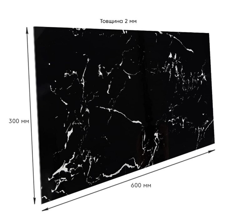 Pet плитка легка, плитка pe pet для ремонту, стінова плитка pet sw, плитка на кухню Black 600х300х2мм