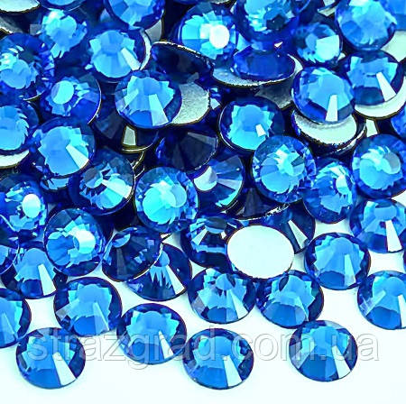 Стрази клейові холодної фіксації Premium Capri Blue SS10 Non-hot Fix 100 шт