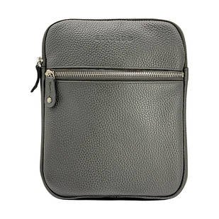 Сумка чоловіча з натуральної шкіри на блискавці чорна 809510 Black