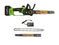 Акумуляторна пила Procraft PKA34  (2 шини, 2 ланцюги, 1 АКБ 3 Аг та ЗУ)