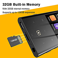 MP3 плеєр Benjie M2 2.4" Bluetooth 5.0 Hi-Fi 32Gb із зовнішнім динаміком металевий USB Type C, фото 4
