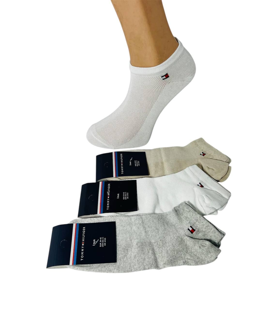 Шкарпетки чоловічі 12 пар літні сітка короткі бавовна Tommy_Hilfiger Туреччина розмір 39-42 світлий мікс кольорів