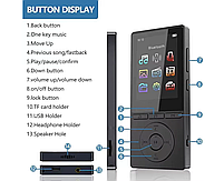 MP3 плеєр Benjie M6 2.4" Bluetooth 5.0 Hi-Fi 32Gb із зовнішнім динаміком металевий USB Type C, фото 9