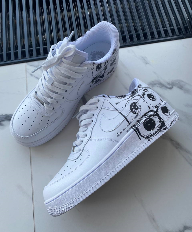 Кросівки Nike Air Force 1 Low х Comme des Garçons Supreme білі жіночі чоловічі