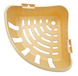 Полиця для ванної кімнати №3 (одна глибока) бежева (Юніпласт), фото 2