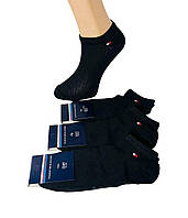 Шкарпетки чоловічі 12 пар літні сітка короткі бавовна Tommy_Hilfiger Туреччина розмір 39-42 чорні