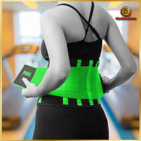 Пояс компресійний для і підтримки спини неопреновий MadMax MFA-277 Slimming belt Black/neon green розмір L